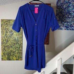 ** Brand New ** Agaci Womens Royal Blue button